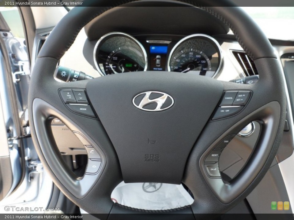 Gray Interior Steering Wheel for the 2011 Hyundai Sonata Hybrid #52523532