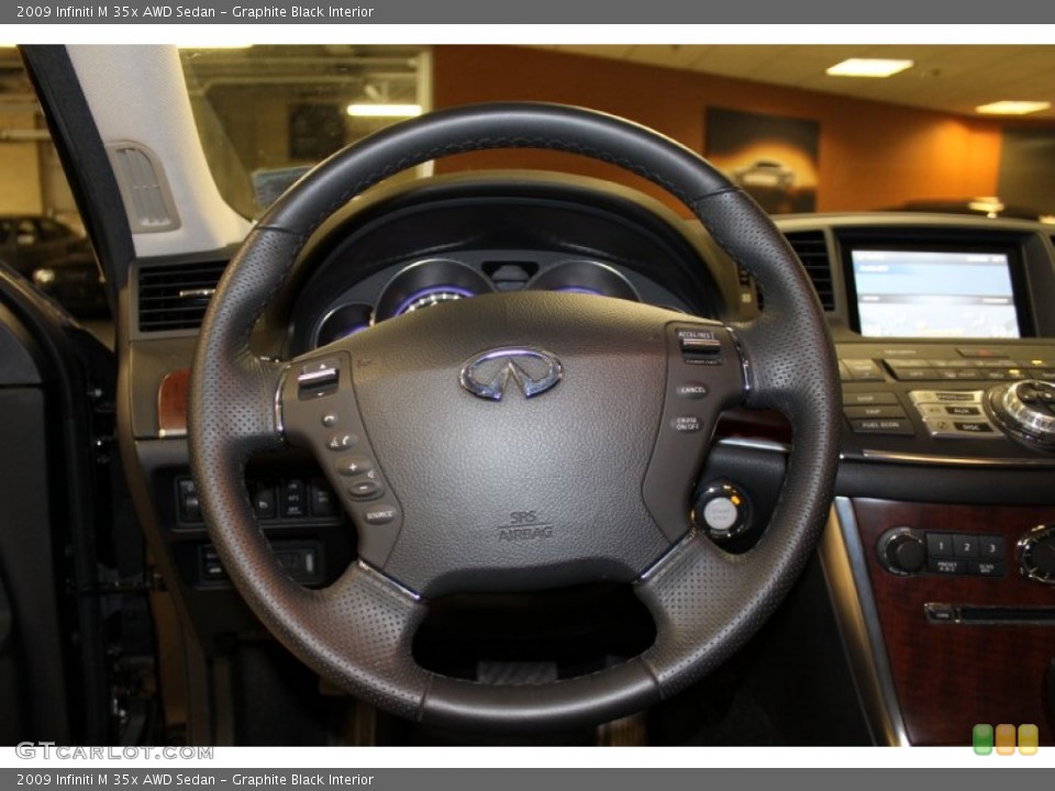 Graphite Black Interior Steering Wheel for the 2009 Infiniti M 35x AWD Sedan #52531323