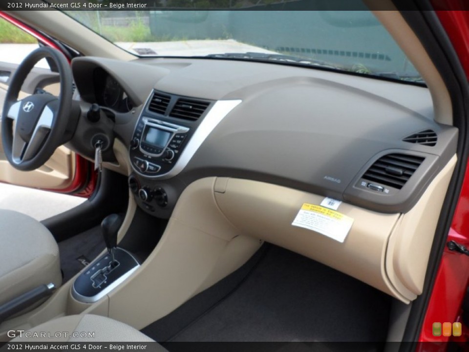 Beige Interior Dashboard for the 2012 Hyundai Accent GLS 4 Door #52531332