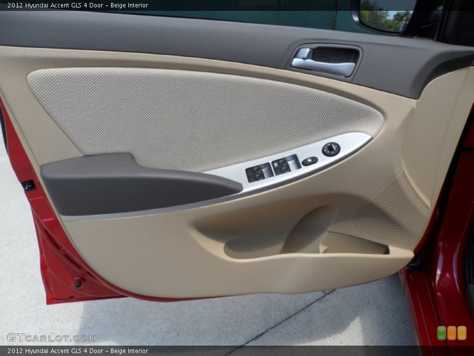 Beige Interior Door Panel for the 2012 Hyundai Accent GLS 4 Door #52531377
