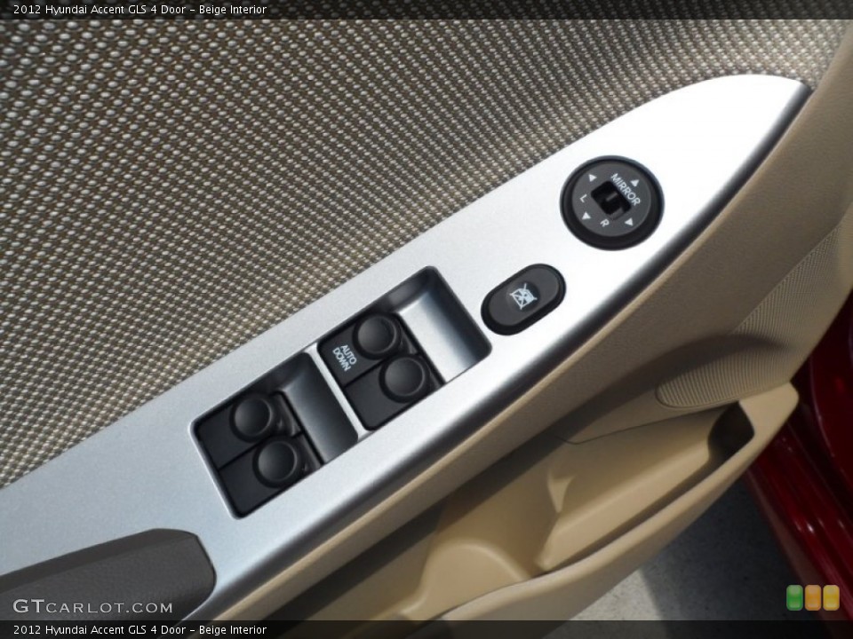 Beige Interior Controls for the 2012 Hyundai Accent GLS 4 Door #52531395