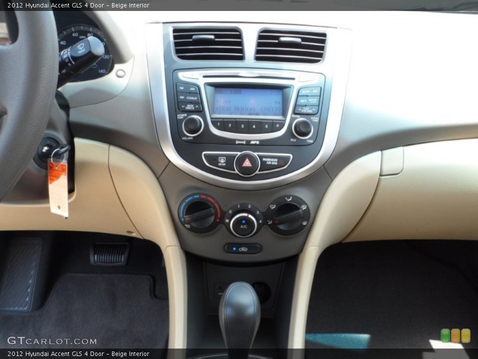 Beige Interior Controls for the 2012 Hyundai Accent GLS 4 Door #52531452