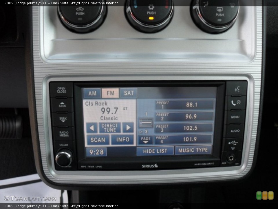 Dark Slate Gray/Light Graystone Interior Controls for the 2009 Dodge Journey SXT #52543167