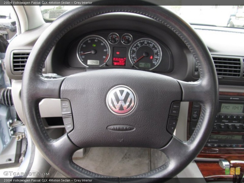 Grey Interior Steering Wheel for the 2004 Volkswagen Passat GLX 4Motion Sedan #52553585