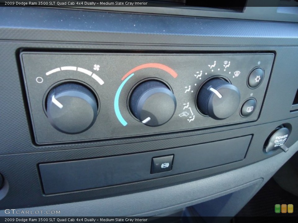 Medium Slate Gray Interior Controls for the 2009 Dodge Ram 3500 SLT Quad Cab 4x4 Dually #52554098