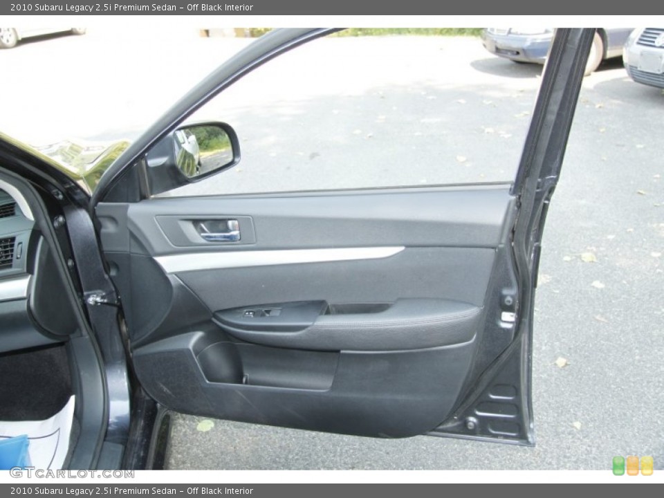 Off Black Interior Door Panel for the 2010 Subaru Legacy 2.5i Premium Sedan #52554347