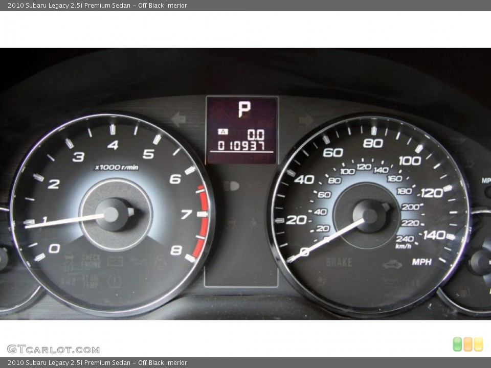 Off Black Interior Gauges for the 2010 Subaru Legacy 2.5i Premium Sedan #52554392