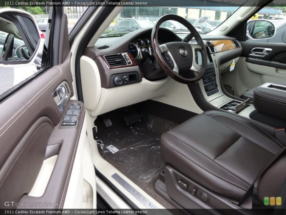 Cocoa/Light Linen Tehama Leather Interior Photo for the 2011 Cadillac Escalade Platinum AWD #52557098
