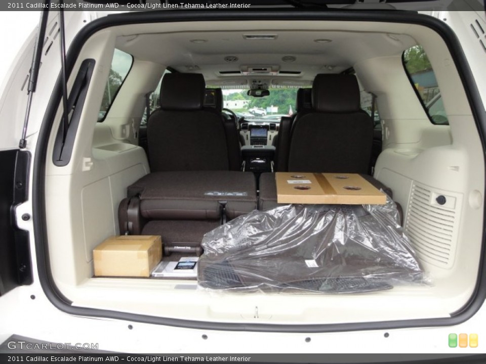 Cocoa/Light Linen Tehama Leather Interior Trunk for the 2011 Cadillac Escalade Platinum AWD #52557170