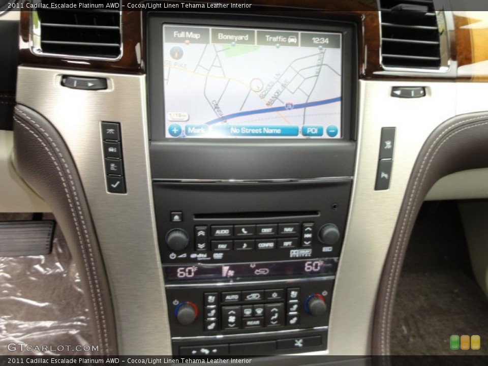 Cocoa/Light Linen Tehama Leather Interior Navigation for the 2011 Cadillac Escalade Platinum AWD #52557200