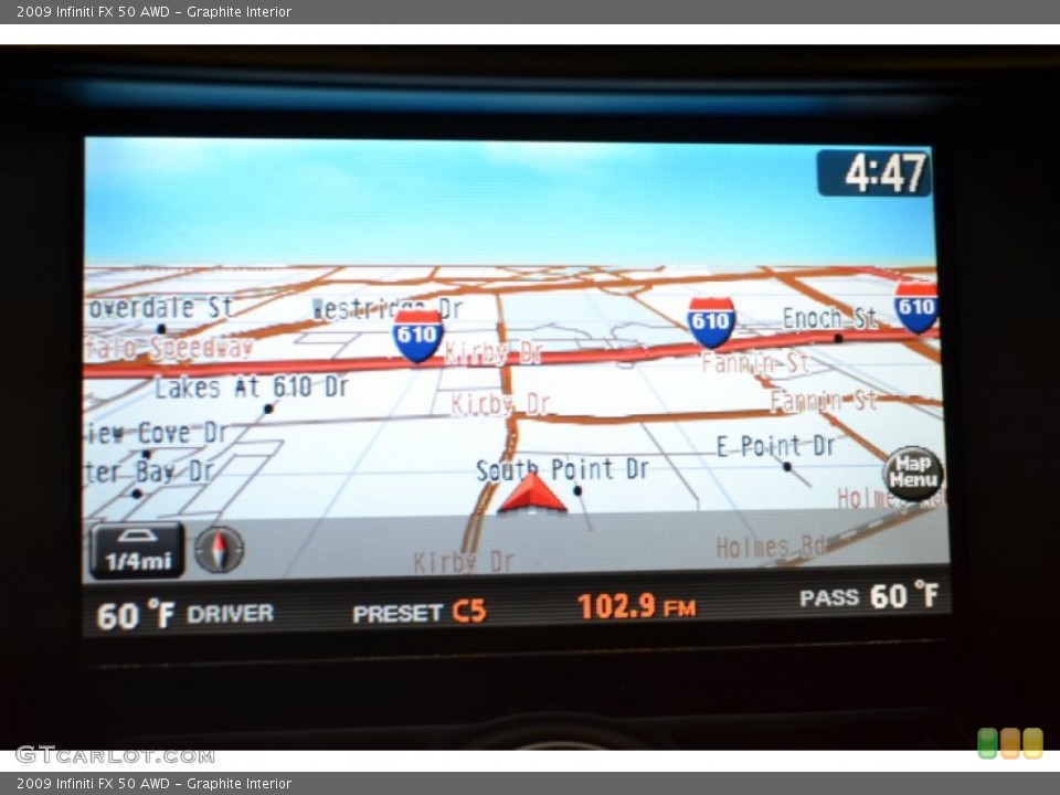Graphite Interior Navigation for the 2009 Infiniti FX 50 AWD #52564724