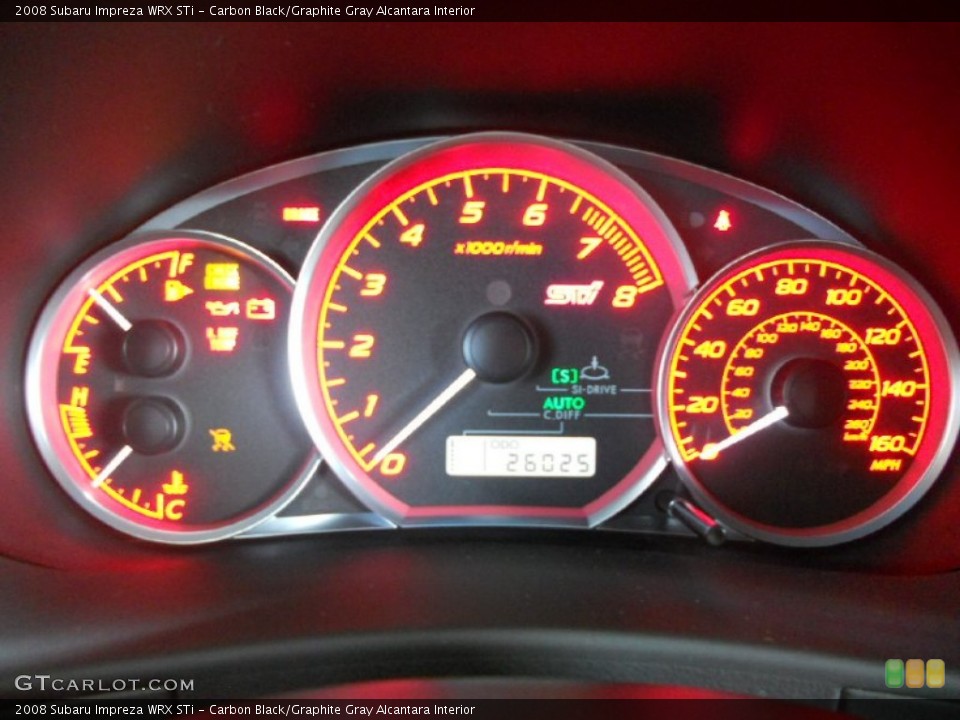 Carbon Black/Graphite Gray Alcantara Interior Gauges for the 2008 Subaru Impreza WRX STi #52569143