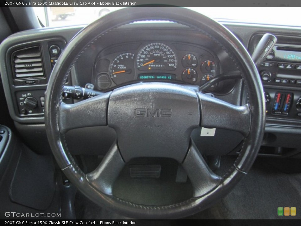 Ebony Black Interior Steering Wheel for the 2007 GMC Sierra 1500 Classic SLE Crew Cab 4x4 #52579748
