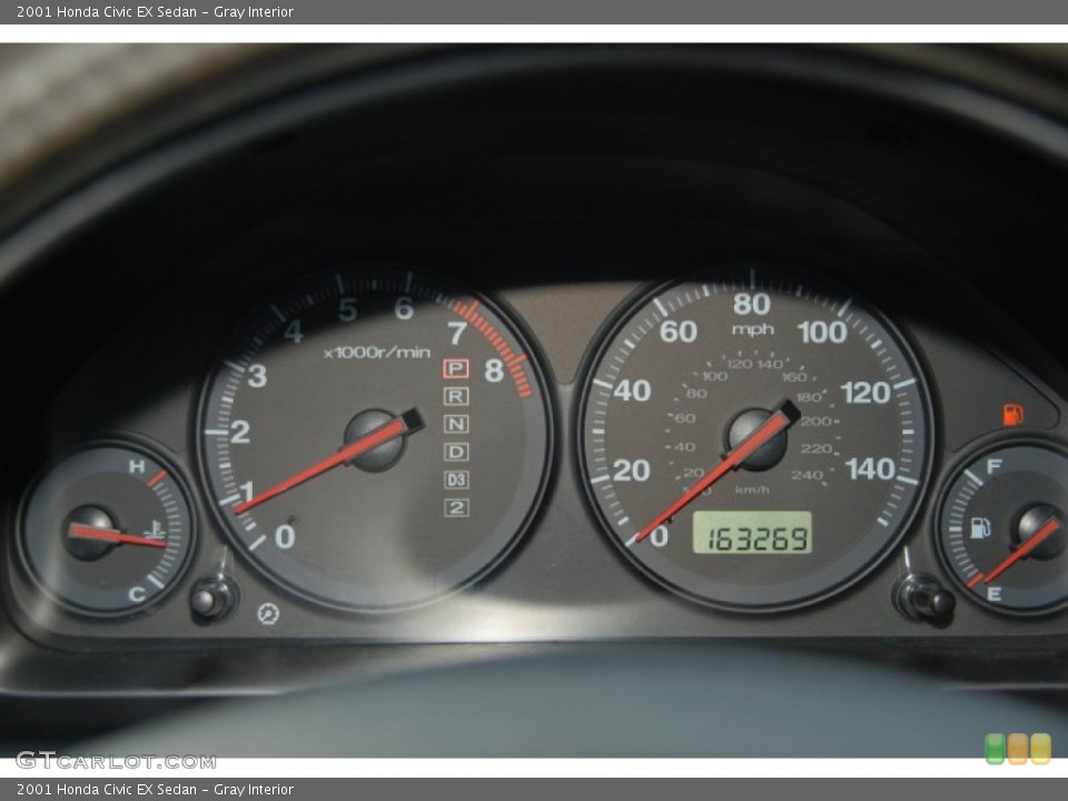 Gray Interior Gauges for the 2001 Honda Civic EX Sedan #52580528