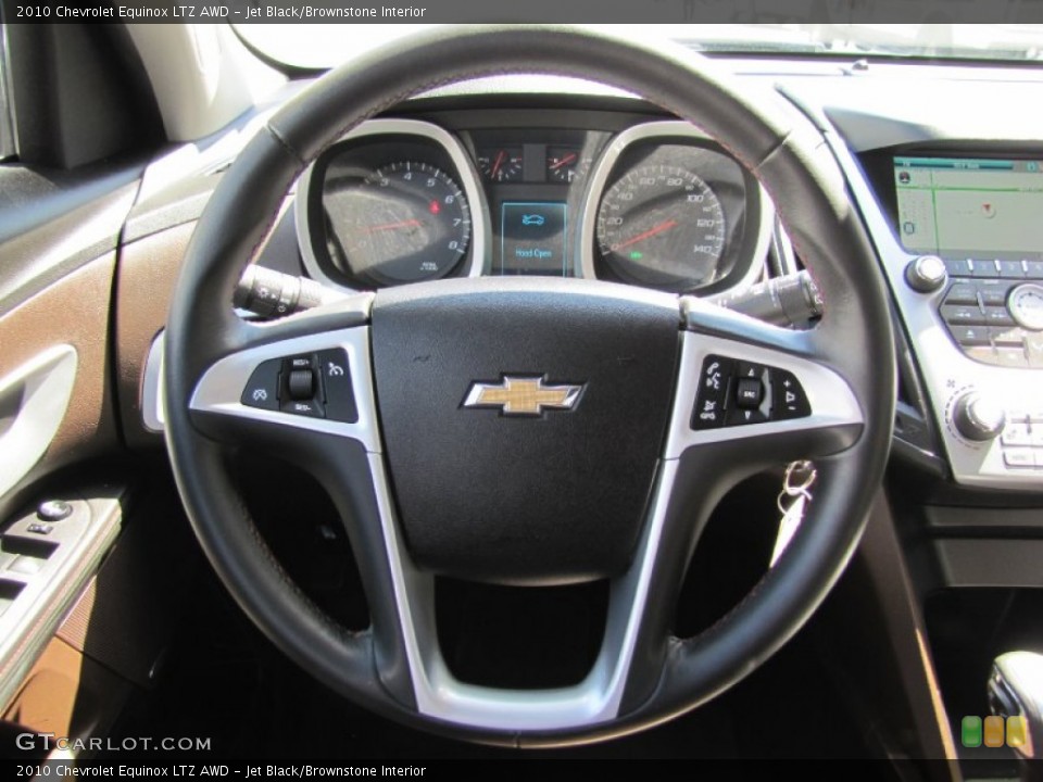 Jet Black/Brownstone Interior Steering Wheel for the 2010 Chevrolet Equinox LTZ AWD #52580669