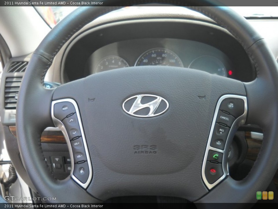 Cocoa Black Interior Controls for the 2011 Hyundai Santa Fe Limited AWD #52583726