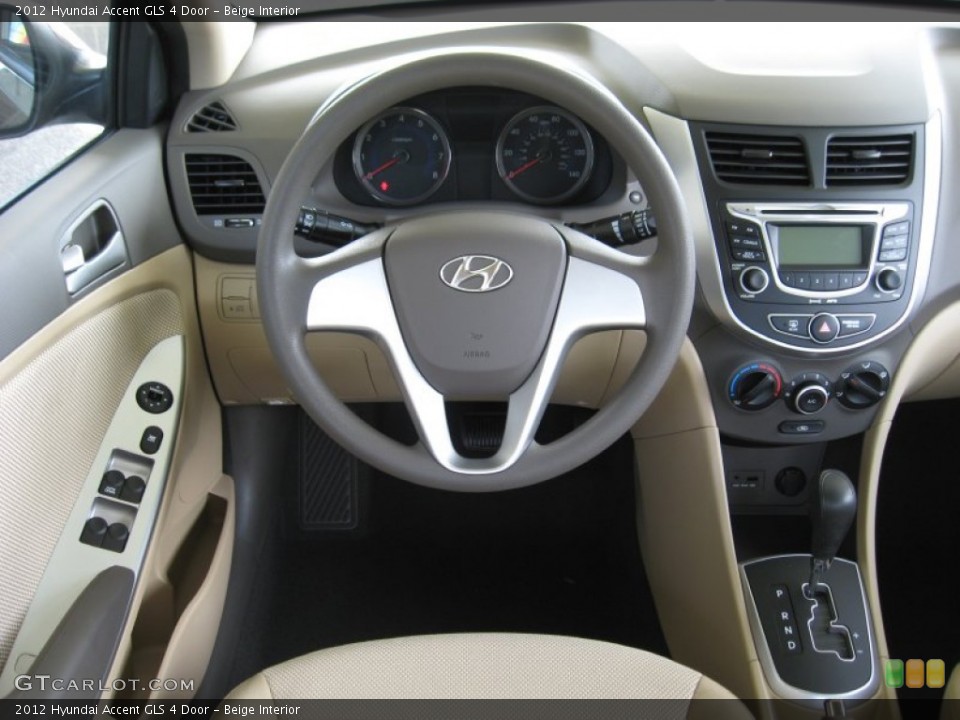 Beige Interior Dashboard for the 2012 Hyundai Accent GLS 4 Door #52583876