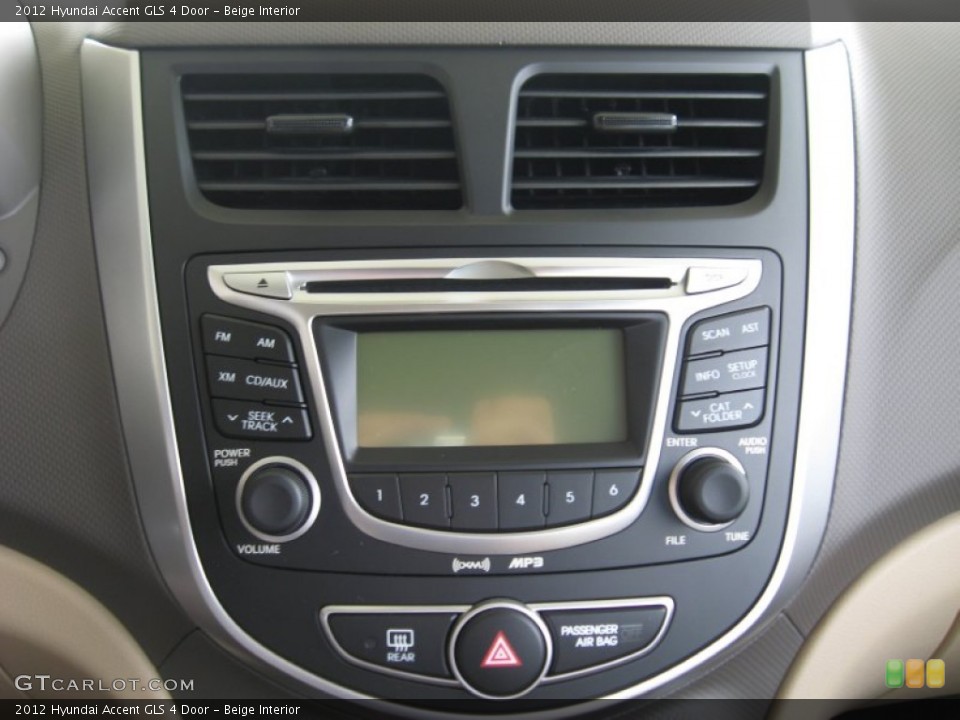 Beige Interior Controls for the 2012 Hyundai Accent GLS 4 Door #52583903