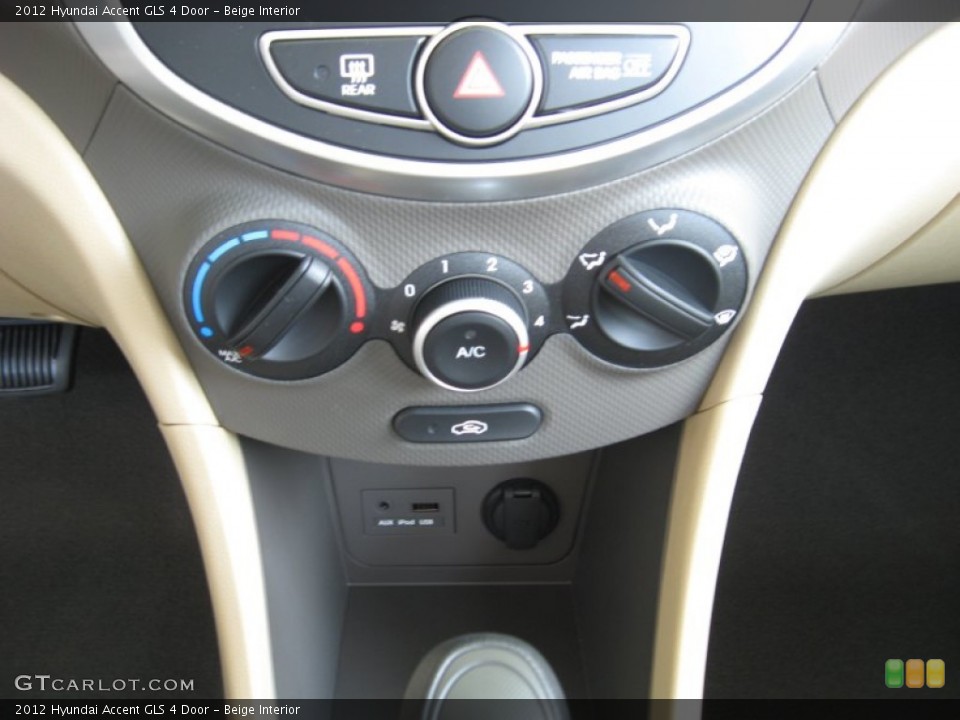 Beige Interior Controls for the 2012 Hyundai Accent GLS 4 Door #52583918