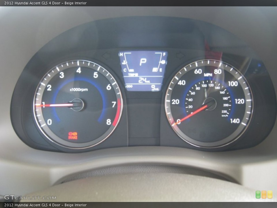 Beige Interior Gauges for the 2012 Hyundai Accent GLS 4 Door #52583966