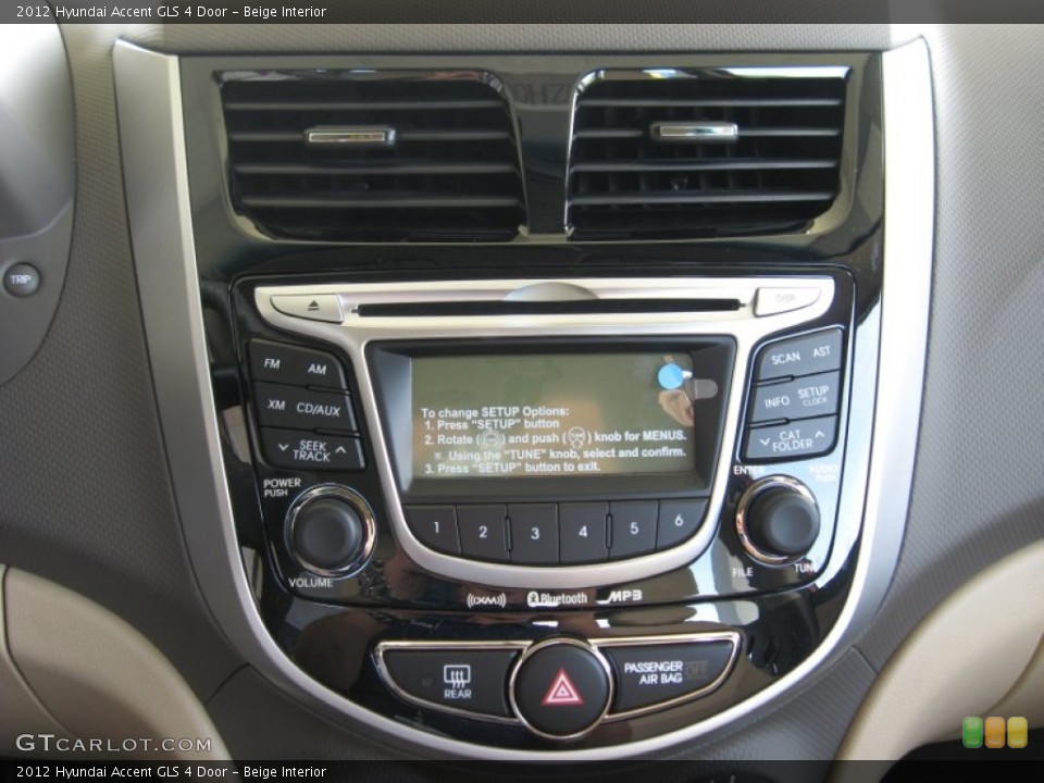 Beige Interior Controls for the 2012 Hyundai Accent GLS 4 Door #52584722