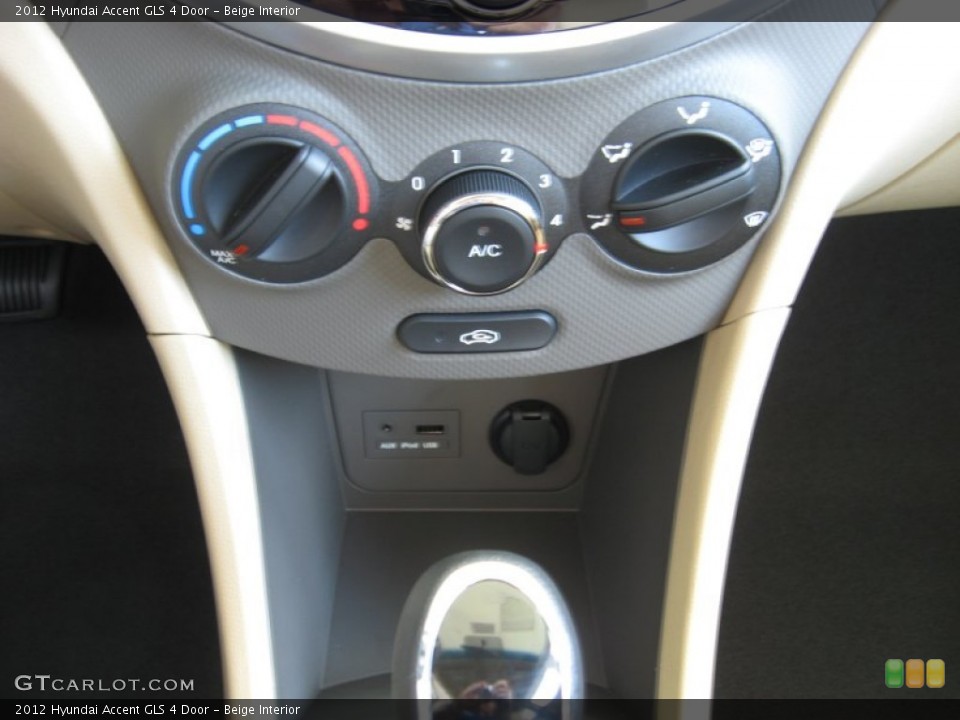 Beige Interior Controls for the 2012 Hyundai Accent GLS 4 Door #52584731