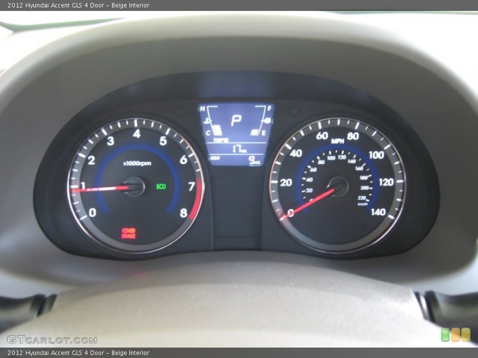 Beige Interior Gauges for the 2012 Hyundai Accent GLS 4 Door #52584758