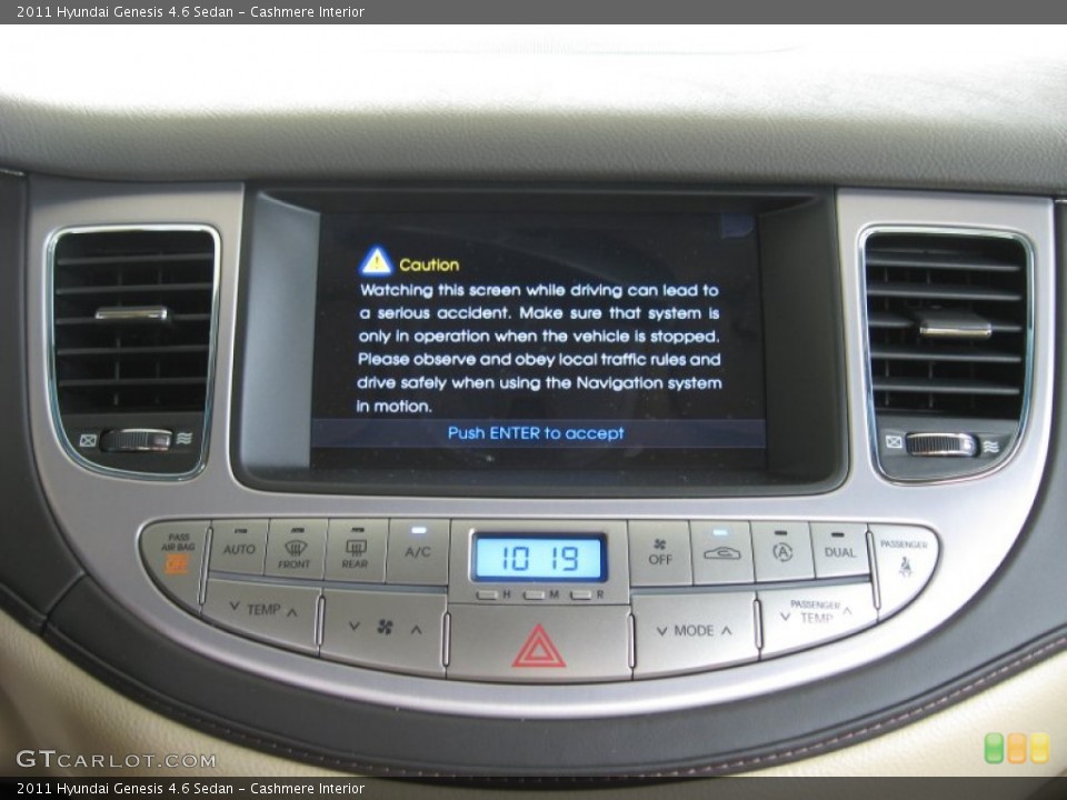 Cashmere Interior Controls for the 2011 Hyundai Genesis 4.6 Sedan #52585449