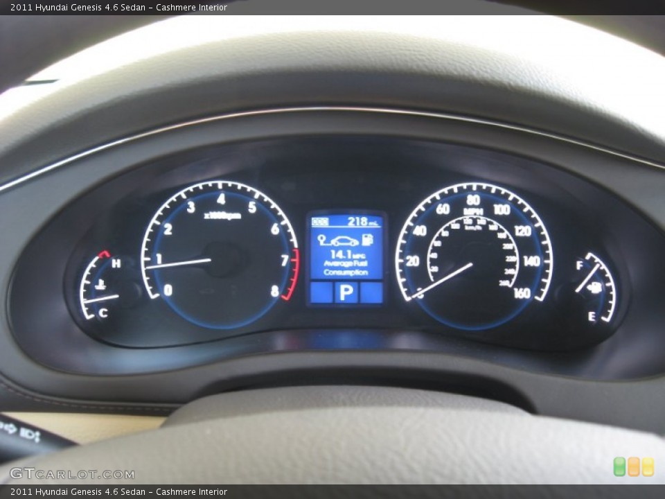 Cashmere Interior Gauges for the 2011 Hyundai Genesis 4.6 Sedan #52585502
