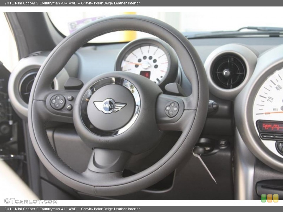 Gravity Polar Beige Leather Interior Steering Wheel for the 2011 Mini Cooper S Countryman All4 AWD #52586306