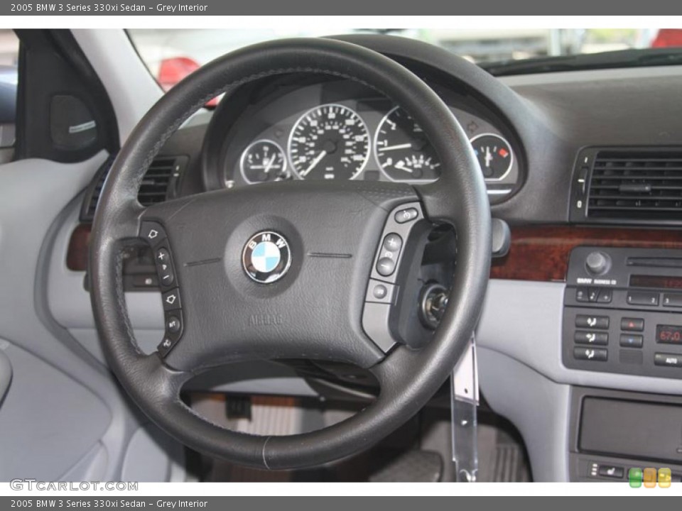 Grey Interior Steering Wheel for the 2005 BMW 3 Series 330xi Sedan #52589948