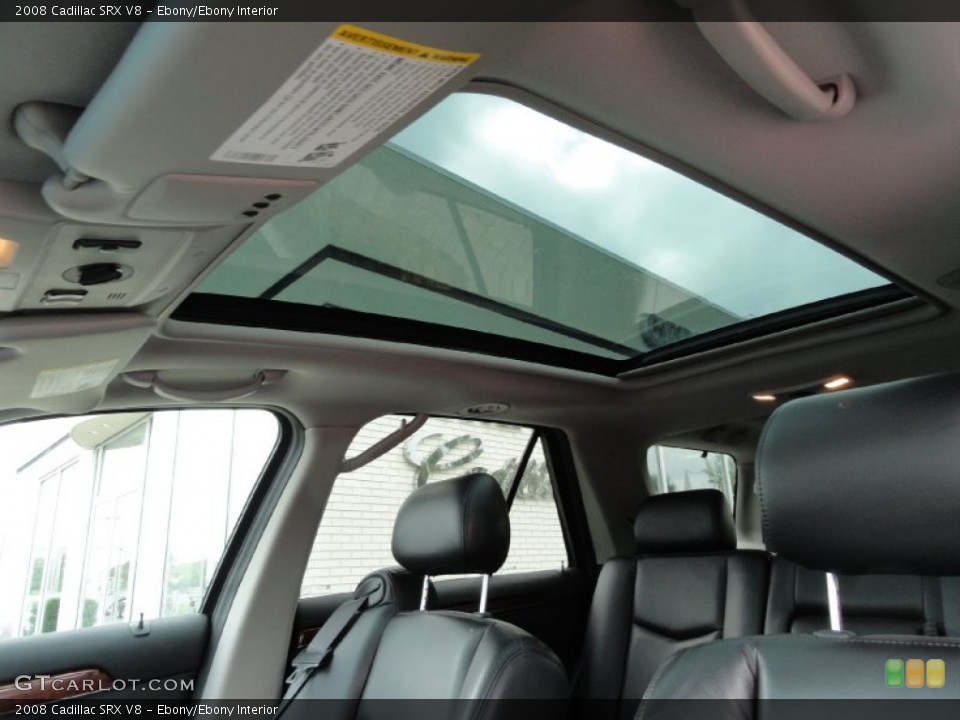Ebony/Ebony Interior Sunroof for the 2008 Cadillac SRX V8 #52590404
