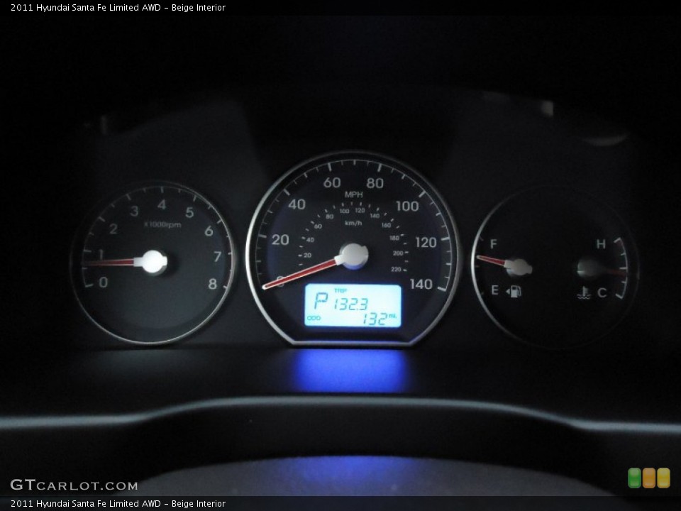 Beige Interior Gauges for the 2011 Hyundai Santa Fe Limited AWD #52597415