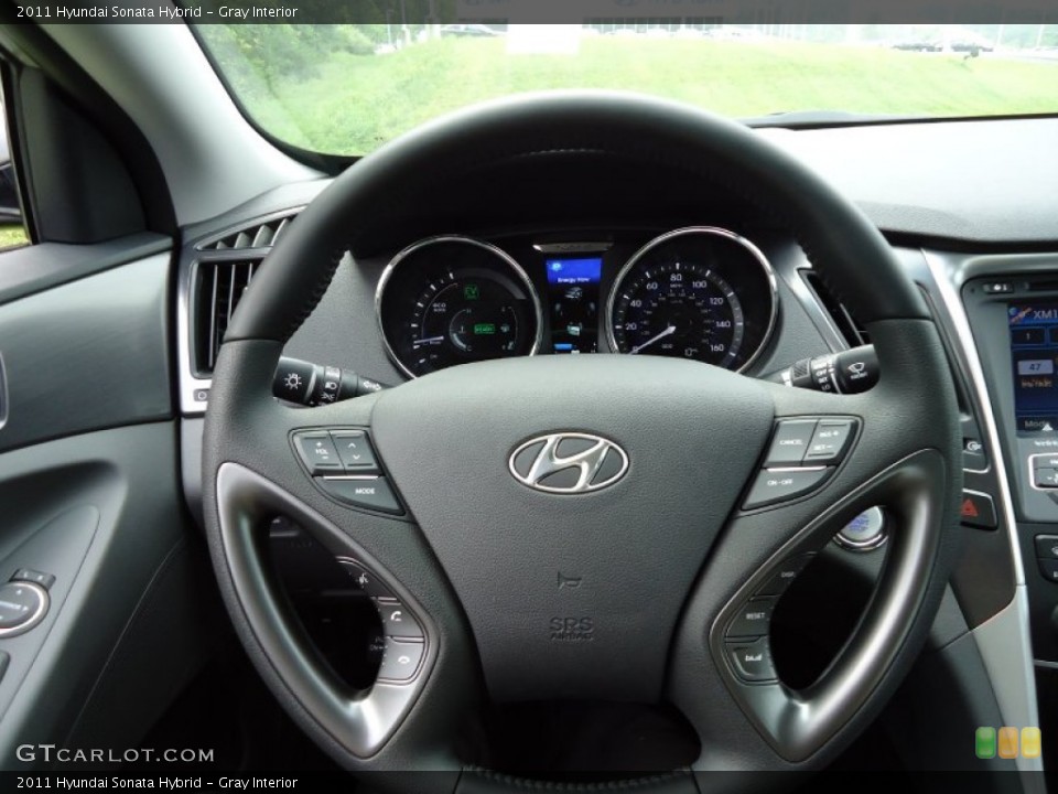 Gray Interior Steering Wheel for the 2011 Hyundai Sonata Hybrid #52597484