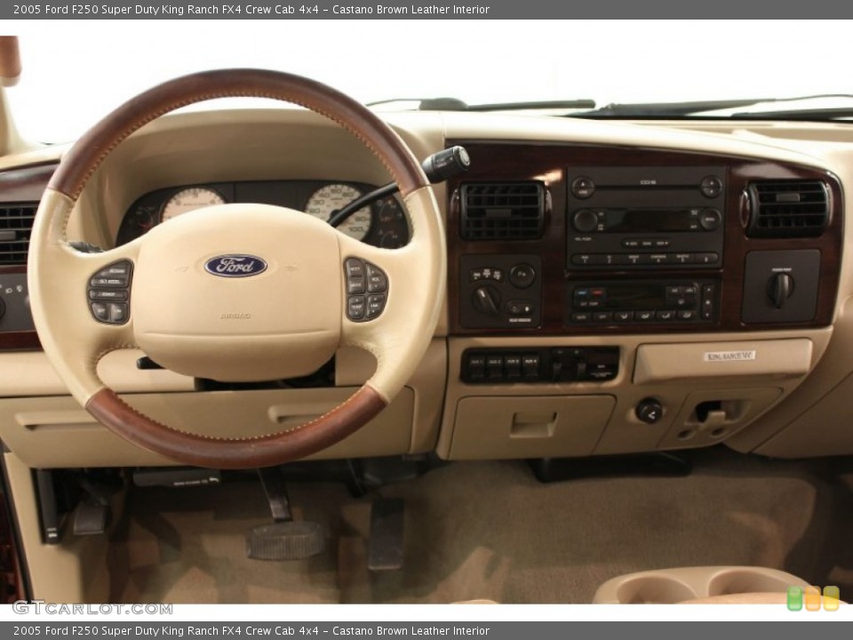 Castano Brown Leather Interior Dashboard for the 2005 Ford F250 Super Duty King Ranch FX4 Crew Cab 4x4 #52601747