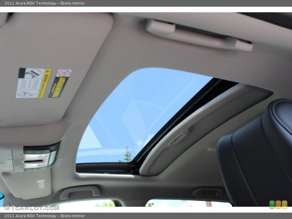 Ebony Interior Sunroof for the 2011 Acura MDX Technology #52602455