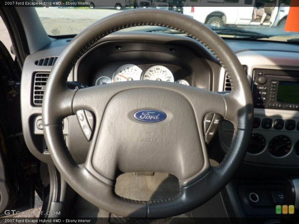 Ebony Interior Steering Wheel for the 2007 Ford Escape Hybrid 4WD #52626173