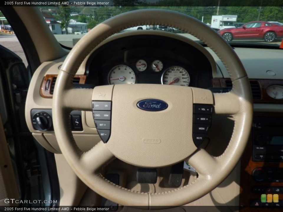 Pebble Beige Interior Steering Wheel for the 2005 Ford Five Hundred Limited AWD #52628789