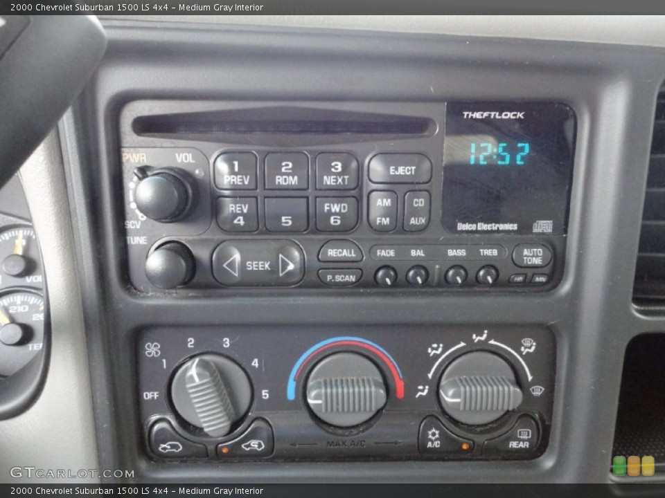 Medium Gray Interior Controls for the 2000 Chevrolet Suburban 1500 LS 4x4 #52633322