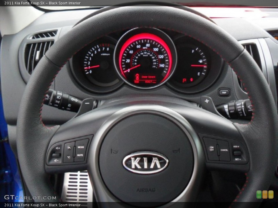 Black Sport Interior Steering Wheel for the 2011 Kia Forte Koup SX #52635938