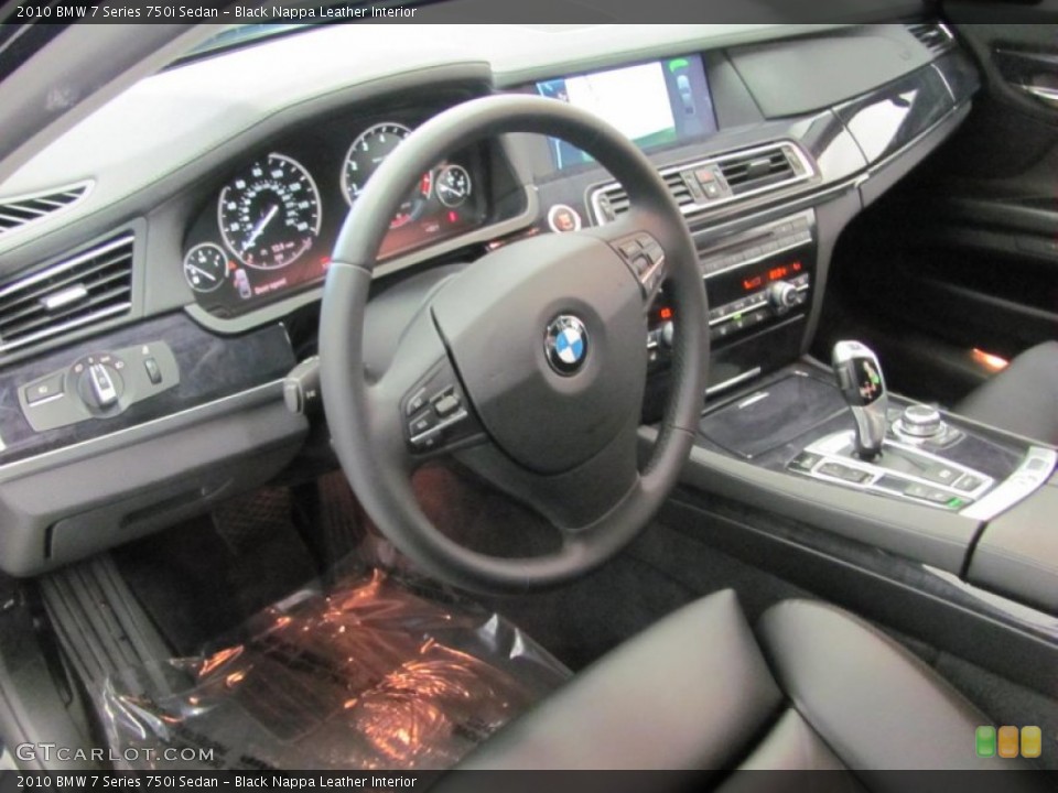 Black Nappa Leather Interior Dashboard for the 2010 BMW 7 Series 750i Sedan #52639250
