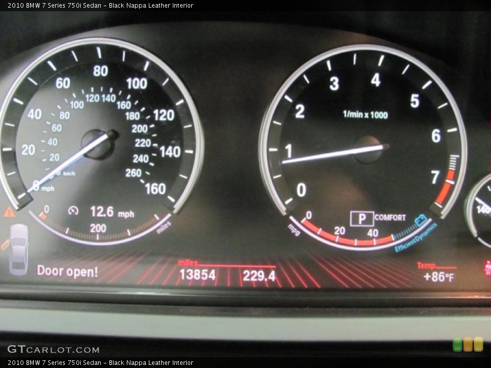 Black Nappa Leather Interior Gauges for the 2010 BMW 7 Series 750i Sedan #52639265