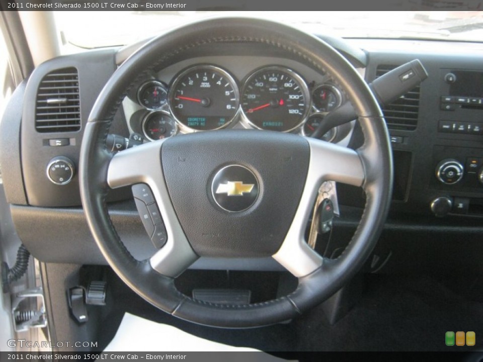 Ebony Interior Steering Wheel for the 2011 Chevrolet Silverado 1500 LT Crew Cab #52643676