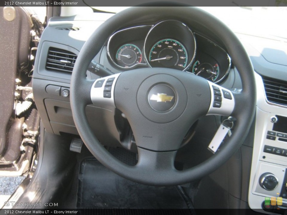 Ebony Interior Steering Wheel for the 2012 Chevrolet Malibu LT #52645340