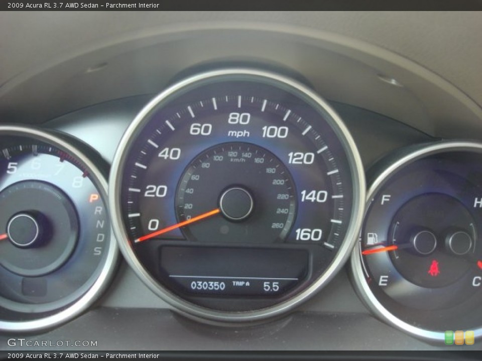 Parchment Interior Gauges for the 2009 Acura RL 3.7 AWD Sedan #52646300