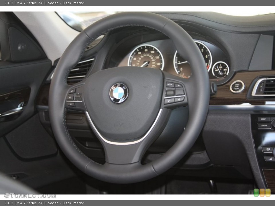 Black Interior Steering Wheel for the 2012 BMW 7 Series 740Li Sedan #52648559