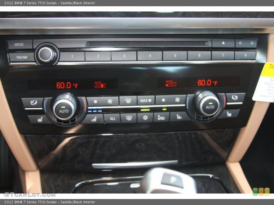 Saddle/Black Interior Controls for the 2012 BMW 7 Series 750i Sedan #52648838