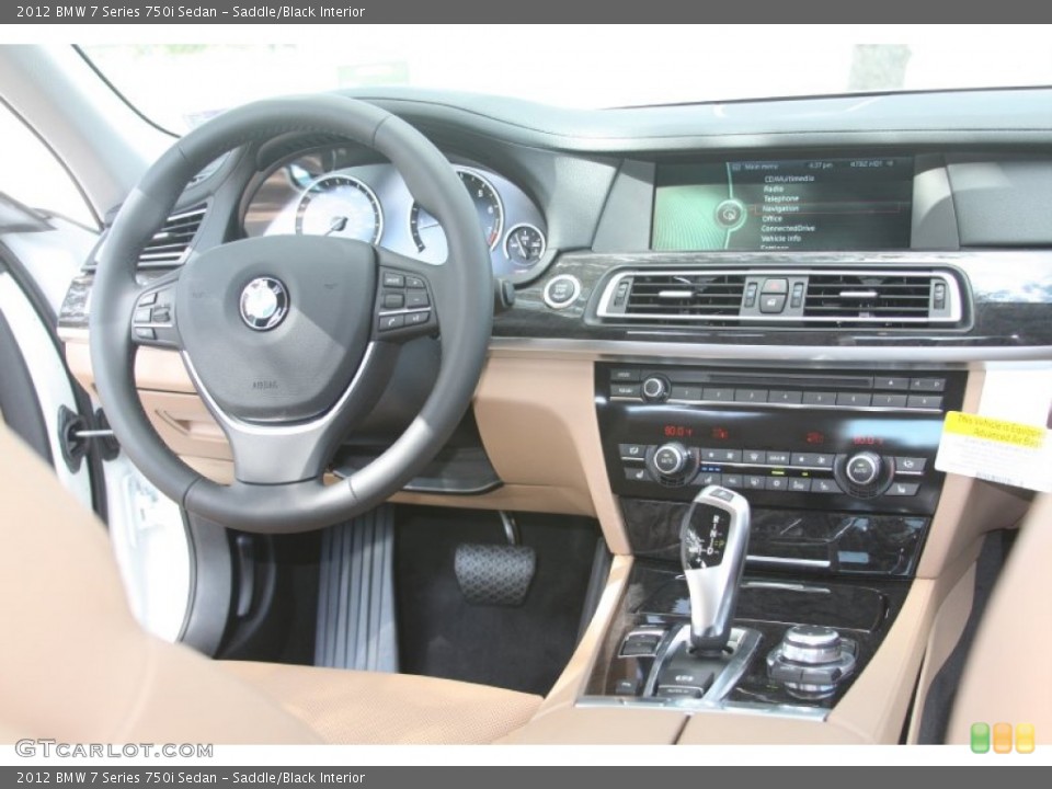 Saddle/Black Interior Dashboard for the 2012 BMW 7 Series 750i Sedan #52648988