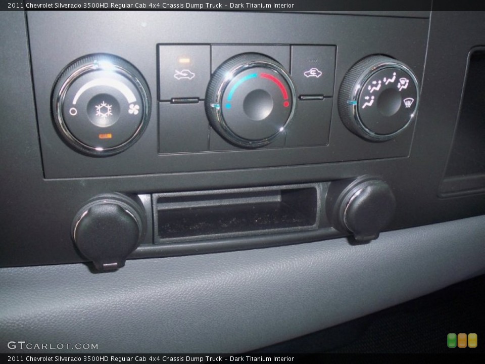 Dark Titanium Interior Controls for the 2011 Chevrolet Silverado 3500HD Regular Cab 4x4 Chassis Dump Truck #52651193