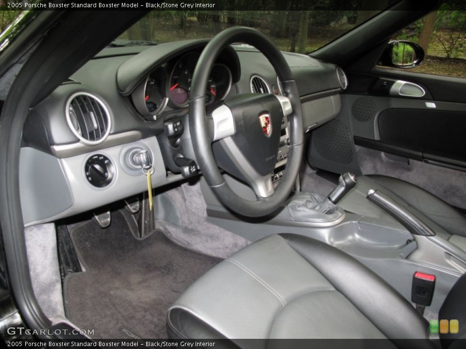 Black/Stone Grey 2005 Porsche Boxster Interiors